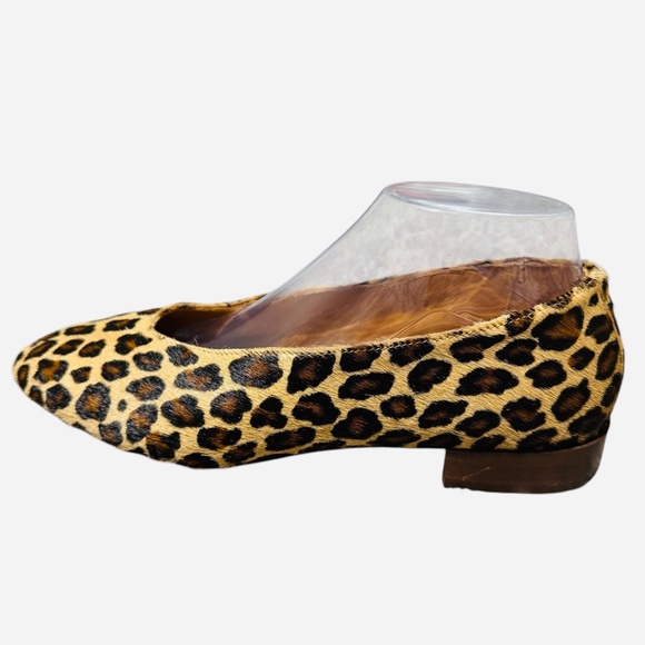 Cezane Matilda Low Ballernias Flat Size EU 39 US 8 Tan Leopard Pony Hair New - Picture 3 of 7